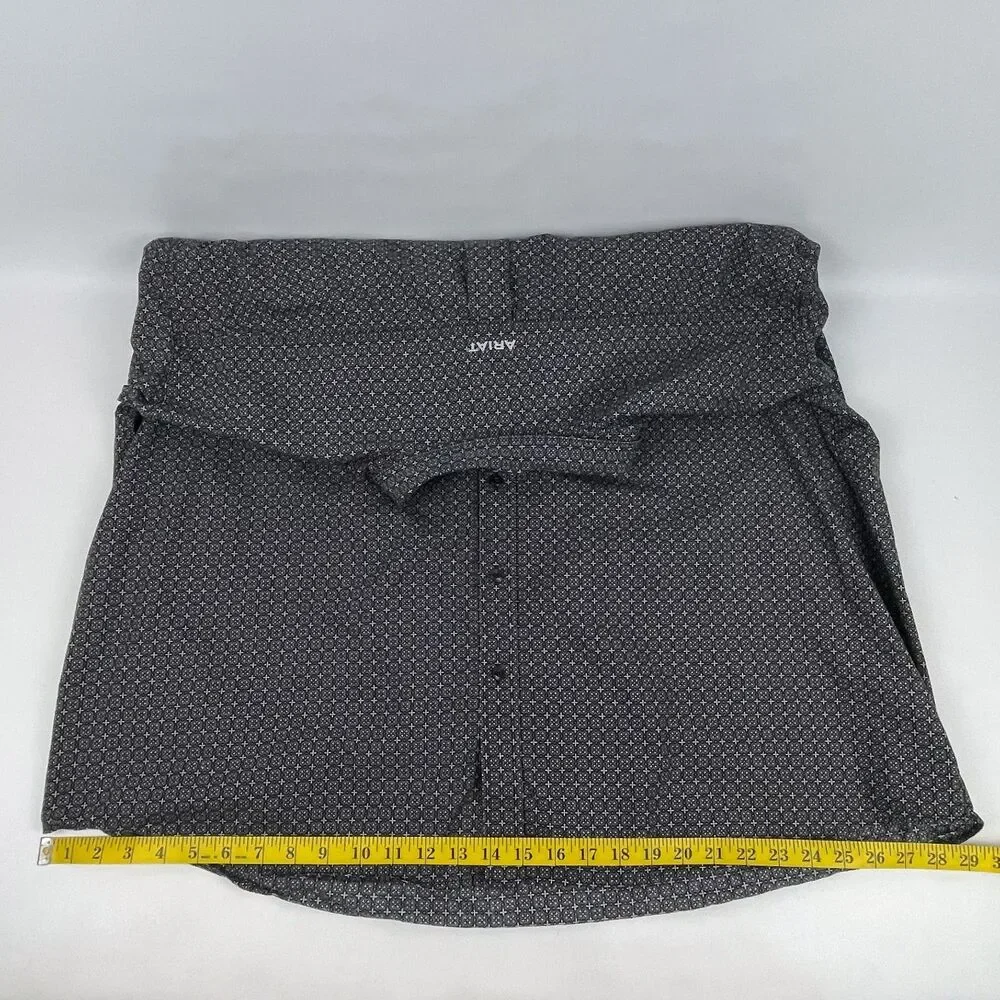 Ariat Men’s 3XL Black Gray Geometric Button Down Long Sleeve Plaid Western
